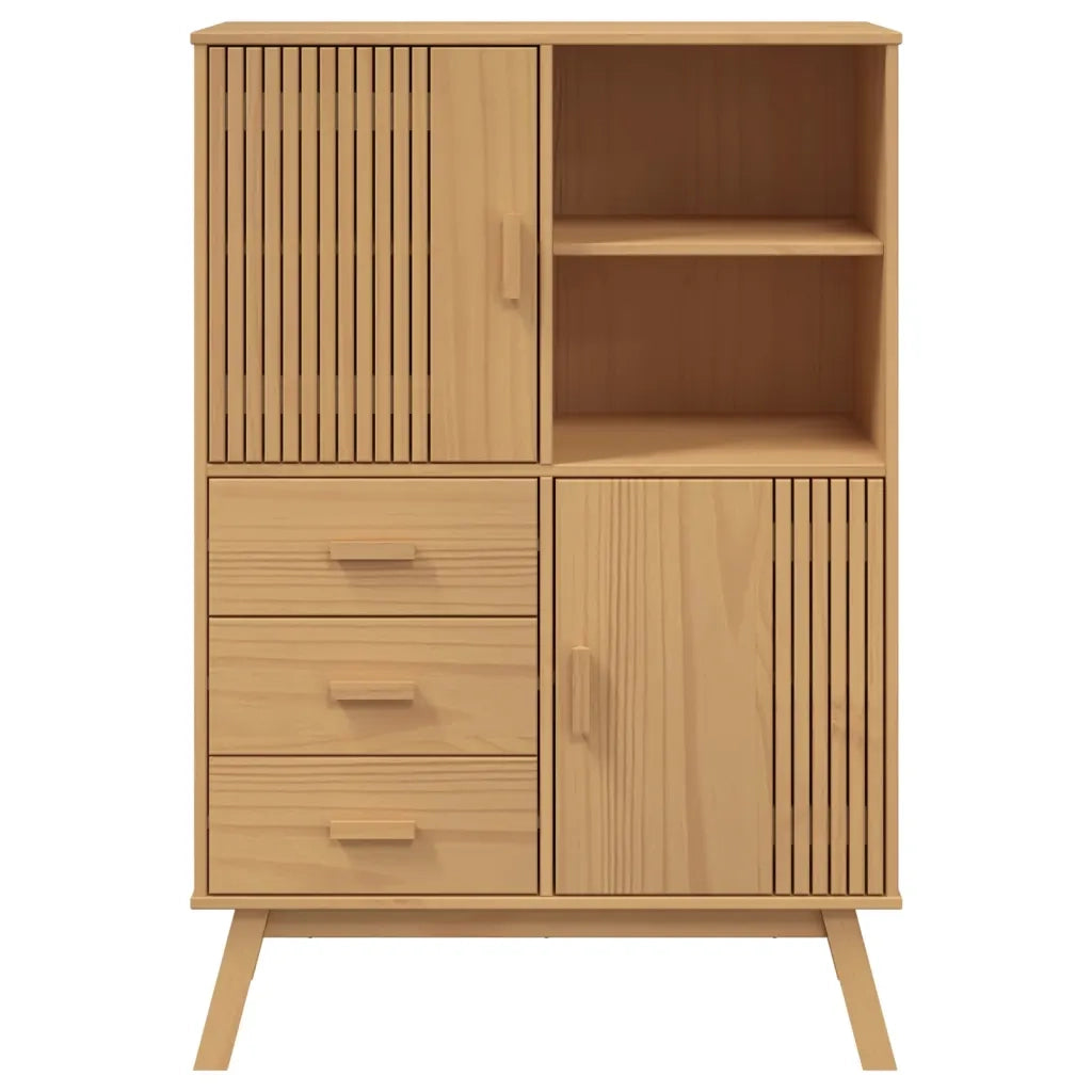 Credenza OLDEN Marrone 85x43x125 cm in Legno Massello di Pino 358615