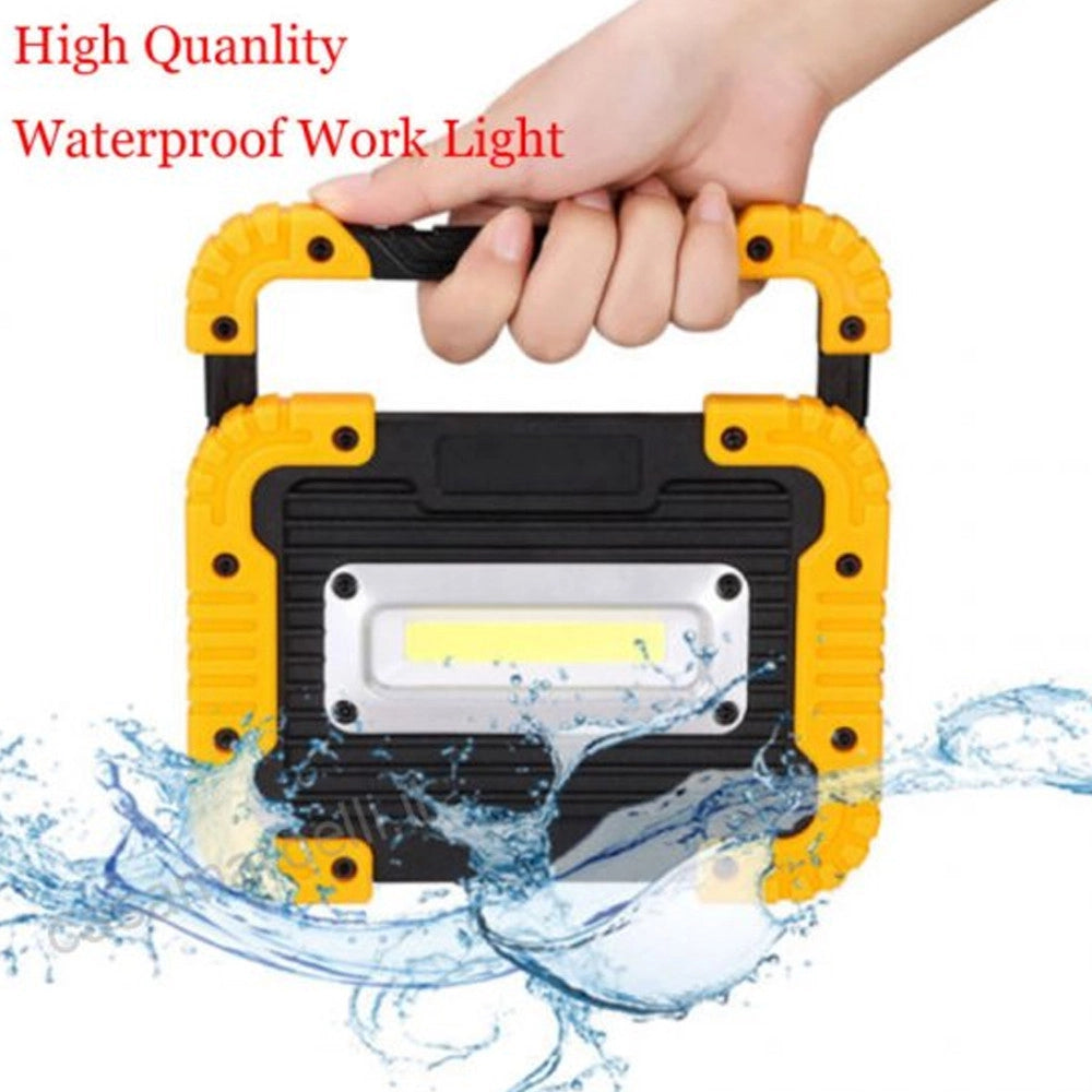Trade Shop - Faro Led Lampada Lavoro Cob Portatile Antiurto Professionale 450 Lumens A Pile -