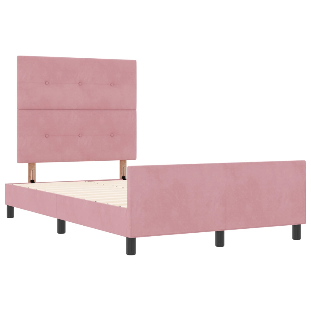 Struttura Letto in Velluto Rosa 120x200 cm