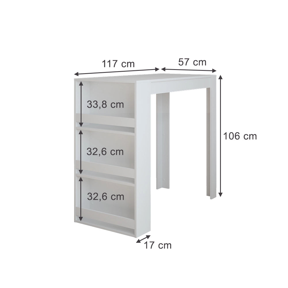 Vicco Tavolo da bar Bianco 57 x 117 cm