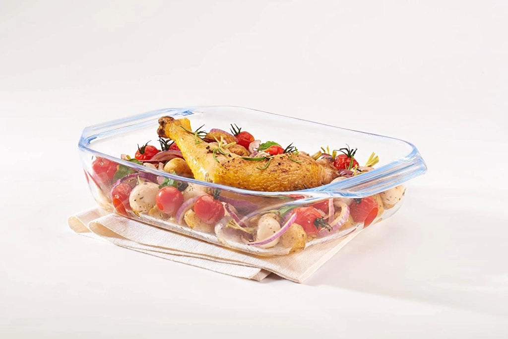 PYREX TEGLIA RETTANGOLARE 39X25X7H CM IN VETRO BOROSILICATO 3,7 LITRI X 6 PERSONE
