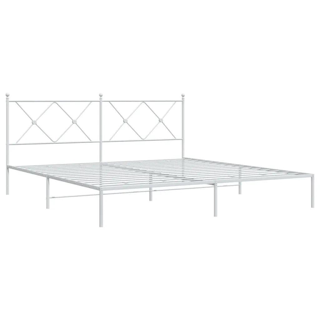 Giroletto con Testiera-Struttura Letto con testiera Metallo Bianco 183x213 cm 537200