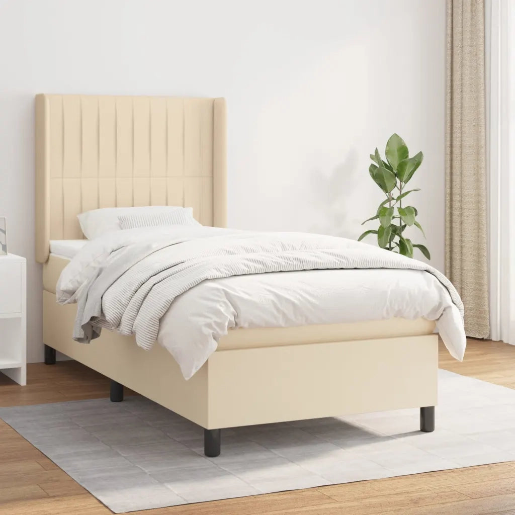 Giroletto a Molle con Materasso Crema 90x200 cm inTessuto