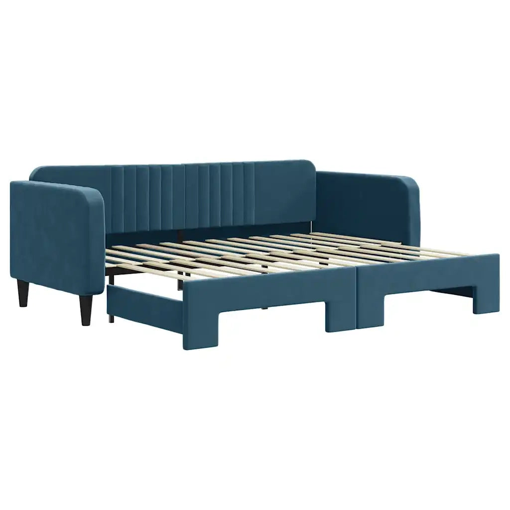 Divano Letto con Letto Estraibile-Sofa Letto-Daybed Blu 90x200 cm in Velluto 442694