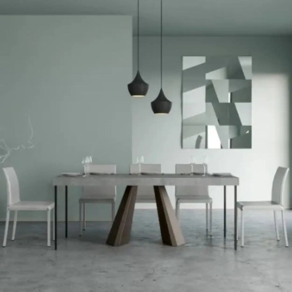 Consolle allungabile 90x40/196 cm Diamante Small Premium cemento telaio orso