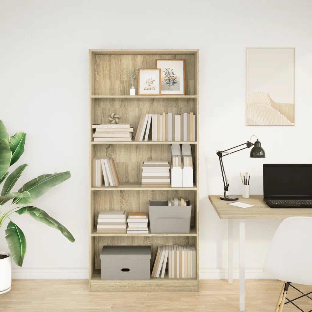 Libreria Rovere Sonoma 80x24x176 cm Legno ingegnerizzato 857855