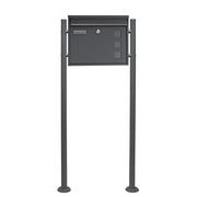 Set Cassetta postale singola autoportante V12 antracite, con telaio di supporto