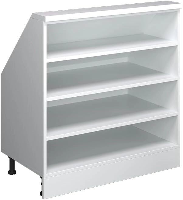 Mobile sottotetto Rion, Bianco, 80 x 81.6 cm con 4 scomparti, adatto per il salvaspazio sotto tetti spioventi