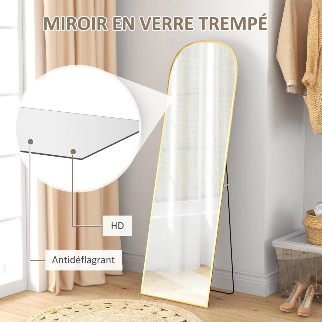 Specchio da parete con cornice in alluminio dorato ¨C zephmum ¨C 50x161.5 cm
