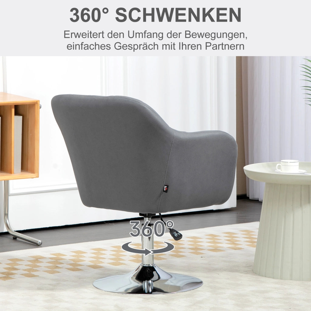 Sedia da Ufficio Girevole Regolabile in Altezza ¨C Xylo ¨C Grigio Scuro, Poliestere e Metallo, 60x60x79-91cm