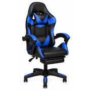 Ecoprice Sedia Gaming Similpelle +P.Piedi Lux Nero/Blu