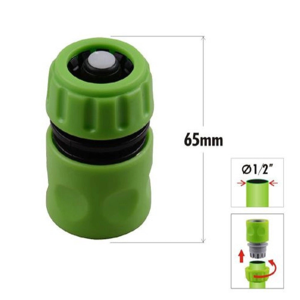 Trade Shop - Connettore Con Innesto Rapido Per Tubo 1/2″ 1.25cm Con Blocco Acqua 65 Mm 90020 -