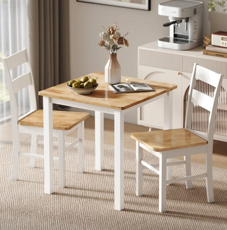 Tavolo da pranzo quadrato in legno di caucciù 69 cm
