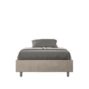 BS COM Letto una piazza e mezza contenitore imbottito 110x200 microfibra sabbia