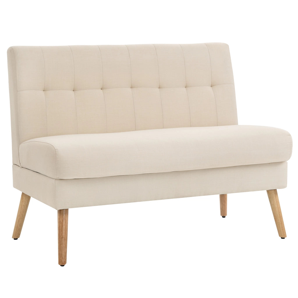 Divano 2 Posti Tessuto Trapuntato ¨C Zephmum ¨C Beige 90x90x90