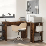 Scrivania Angolare Marrone Rovere Affumicato Legno Ingegnerizzato