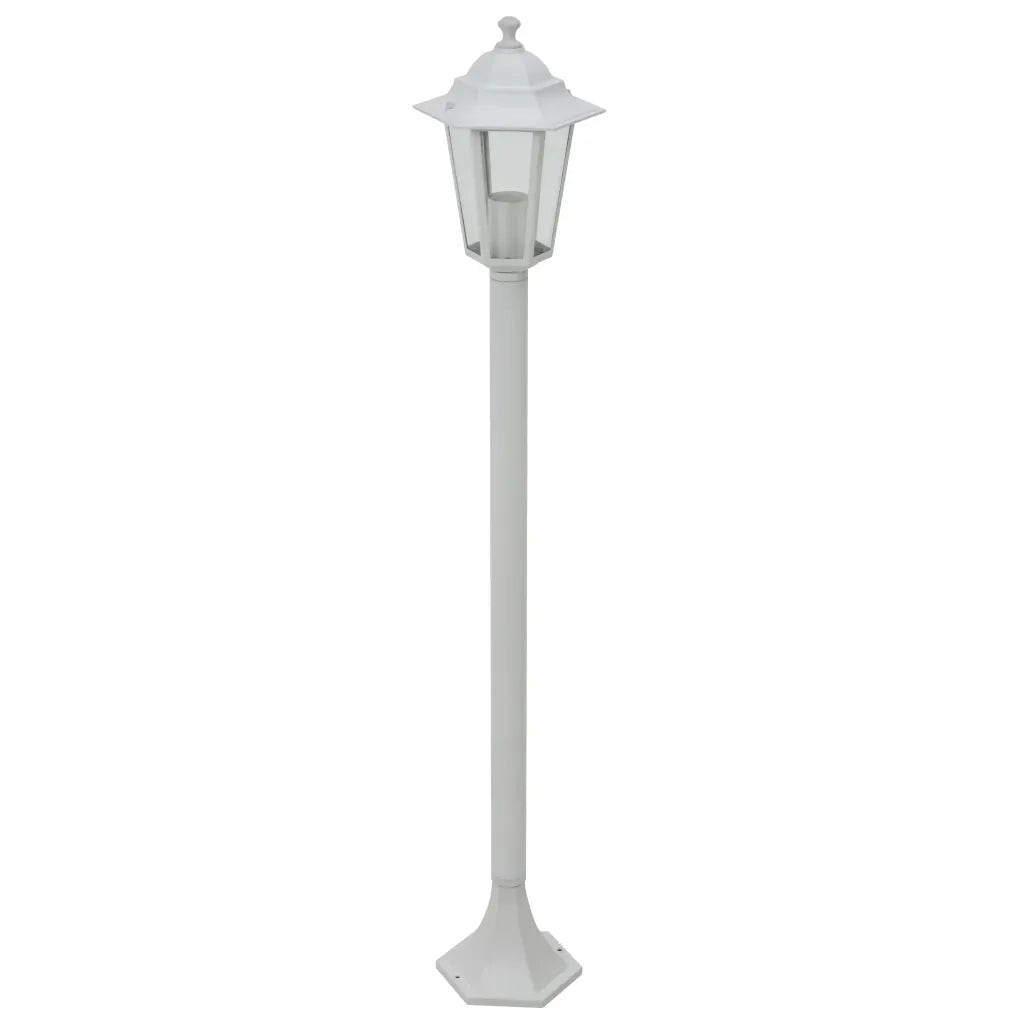Set di 6 luci da giardino funzionali con paletto 110 x 19 cm alluminio bianco 02_0045891