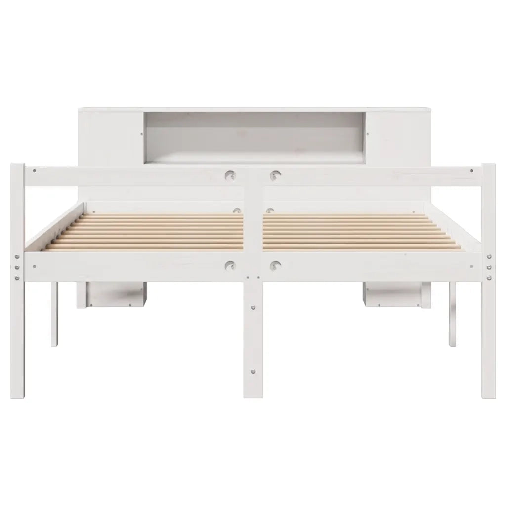 Letto Libreria senza Materasso Bianco 135x190 cm Legno di Pino 3321964