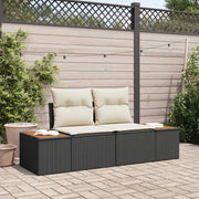 Divano da giardino-Sofa da Giardino-Divano da esterno Nero 184 x 62 x 85cm polyrattan 482927