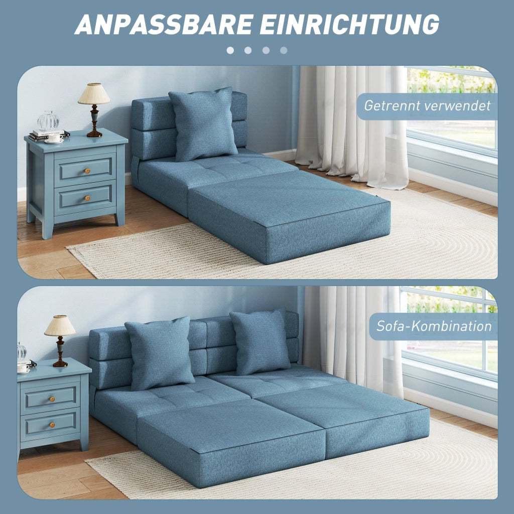 Poltrona letto relax ospiti ¨C Xylo ¨C tessuto blu scuro 70x70x61 cm rivestimento rimovibile