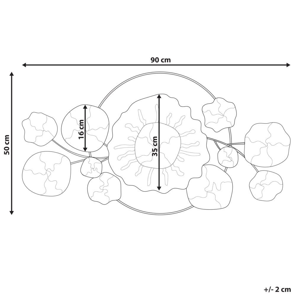Decorazione da parete in metallo dorato 90 x 50 cm motivo astratto geometrico camera da letto zona giorno