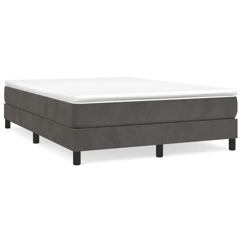 Giroletto a Molle con Materasso Grigio Scuro 140x200 cm Velluto 3144334
