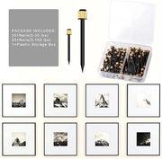 Set di chiodi per parete, chiodi a testa piatta, chiodi per appendere foto, chiodi per parete, set di chiodi hardware 50 pezzi