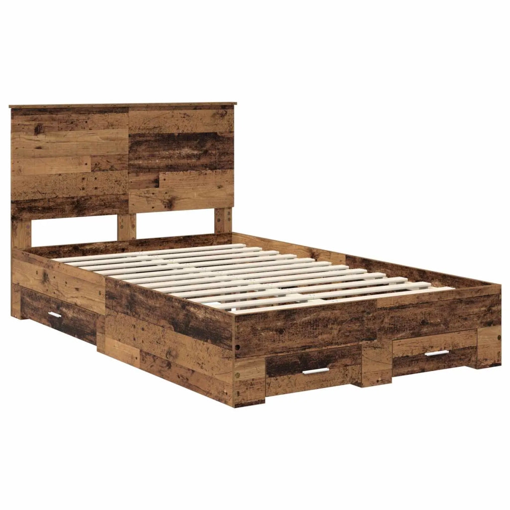 Struttura del letto con testiera Legno vecchio 120 x 190 cm