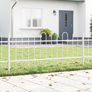 Recinzione da Giardino Bianca con Punta a Pipa 6,8x0,6 m in Acciaio