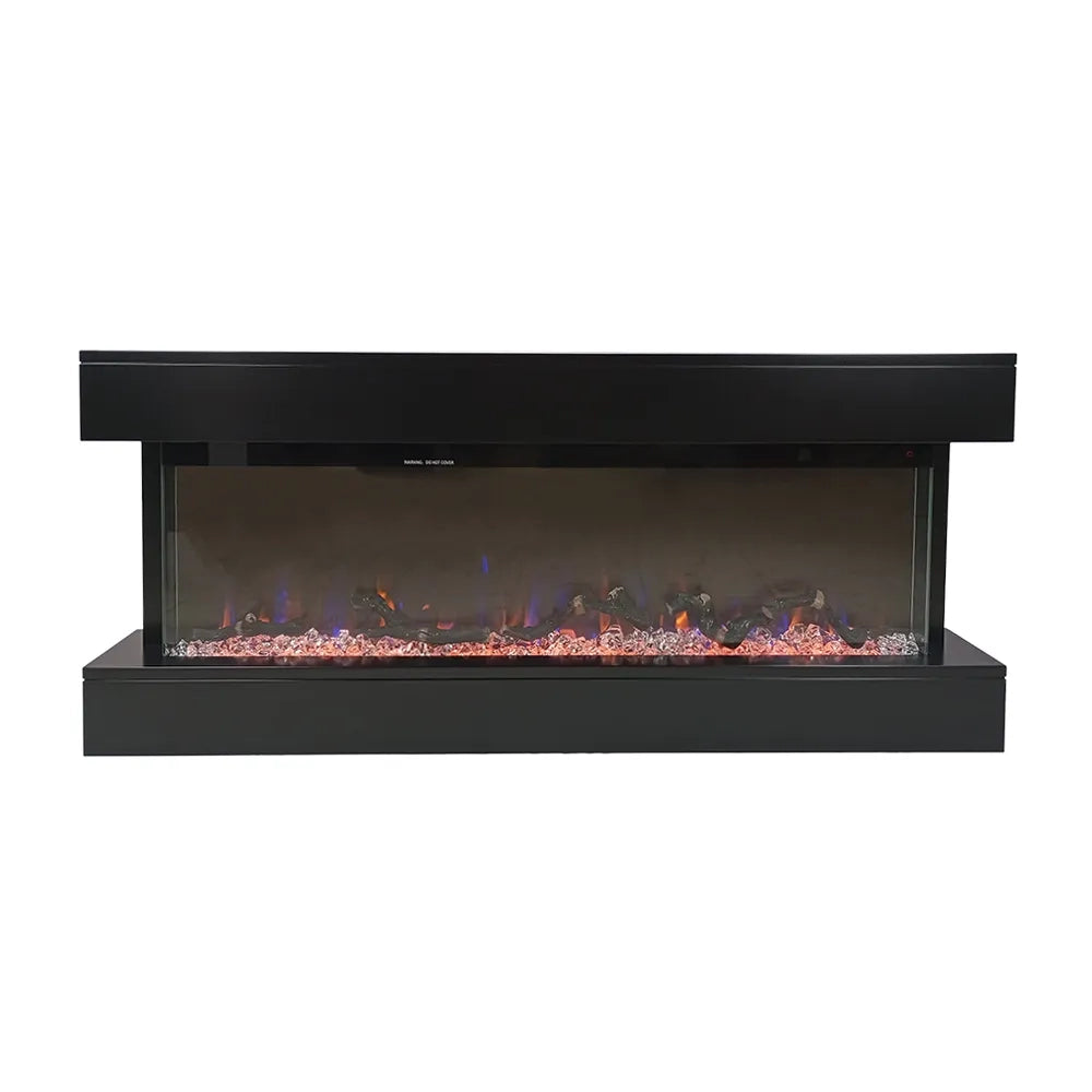 Tempo Style - Camino elettrico a parete e da incasso ALARO PLUS | Stufa ventilata da 750W/1500W a basso consumo, (Nero, 128cm)