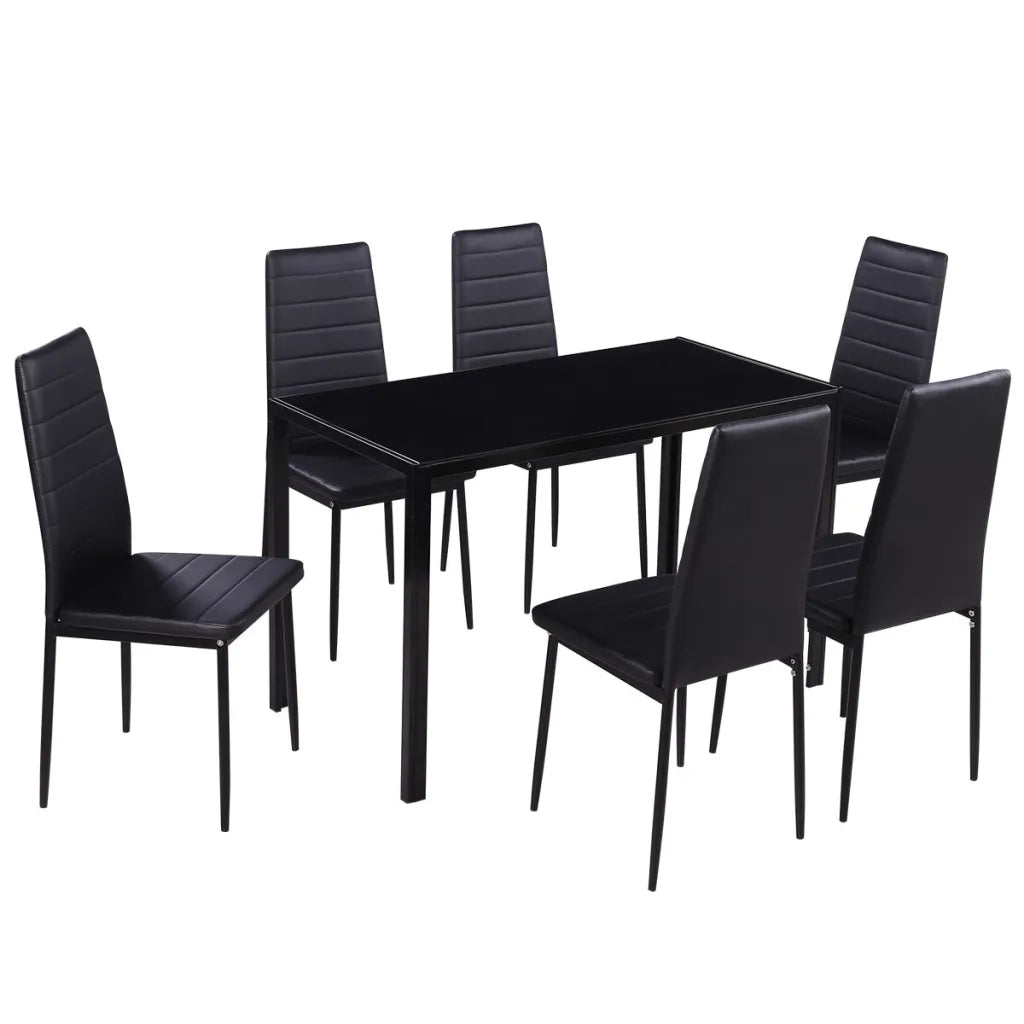 Set Tavolo da Pranzo 7 Pezzi Nero cod mxl 20299