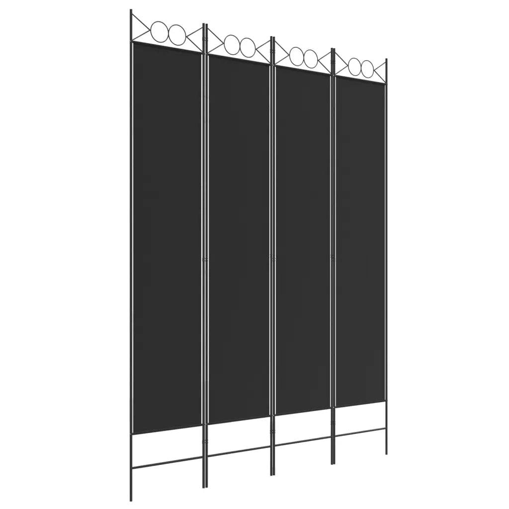 Divisorio a 4 Pannelli Nero 160x220 cm in Tessuto cod mxl 61849