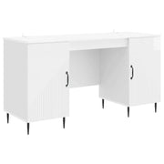 Scrivania Bianco Lucido 142,5 x 50 x 75 cm Legno ingegnerizzato