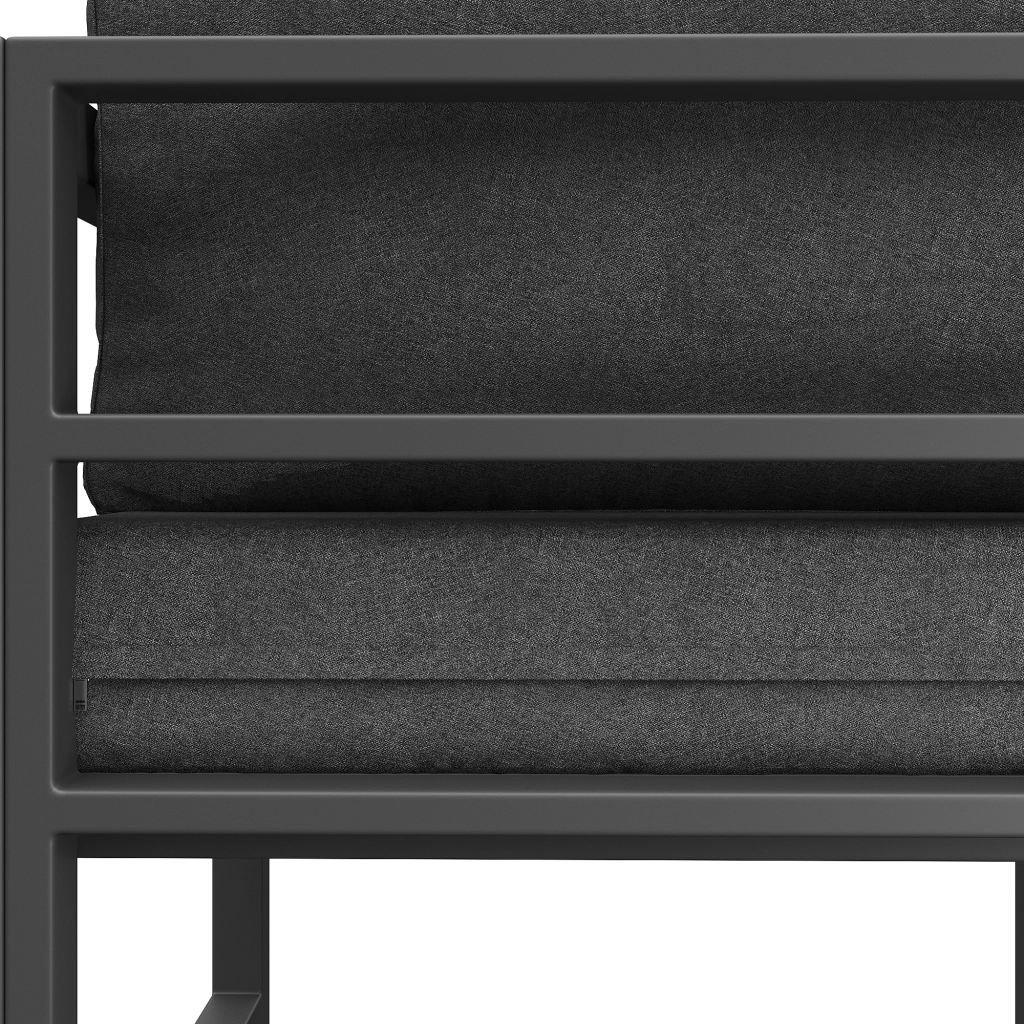 Set mobili giardino corda: salotto + Divanooo angolare; ferro zincato; piedini regolabili; cuscini inclusi