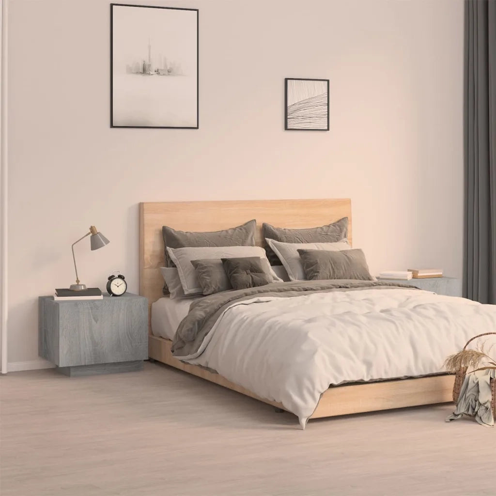 Comodino-Tavolino da notte Grigio Sonoma 100x35x40 cm in Legno Multistrato
