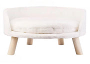 Letto per Gatti - Piuma Molle - Braccia in Legno - Cuscino Lavabile - Impermeabile