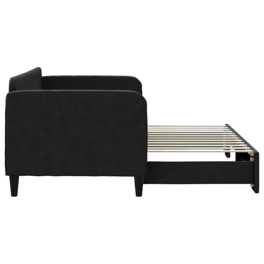 Divano Letto con Letto Estraibile Nero 80x200 Tessuto