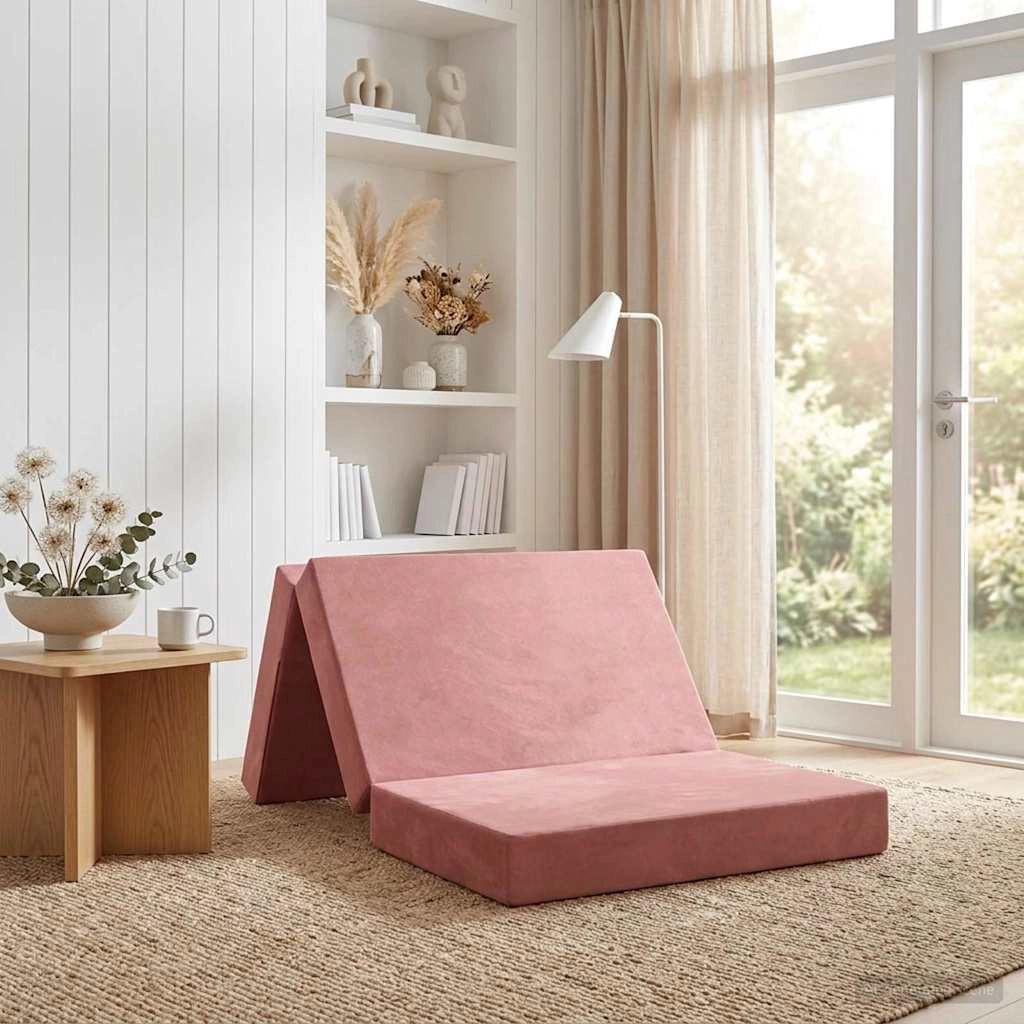 Divano Letto Pieghevole 80 x 67 x 45 cm Rosa 900182