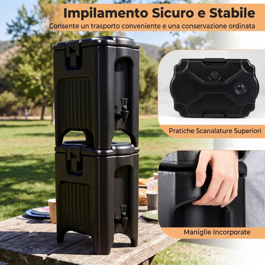 Distributore di Bevande Isolato da 16,5 L, Contenitore Isotermico per Distribuzione Bevande Calde e Fredde con Rubinetto e Maniglia, per Tè, Caffè e Acqua, per Bar, Buffet e Festa