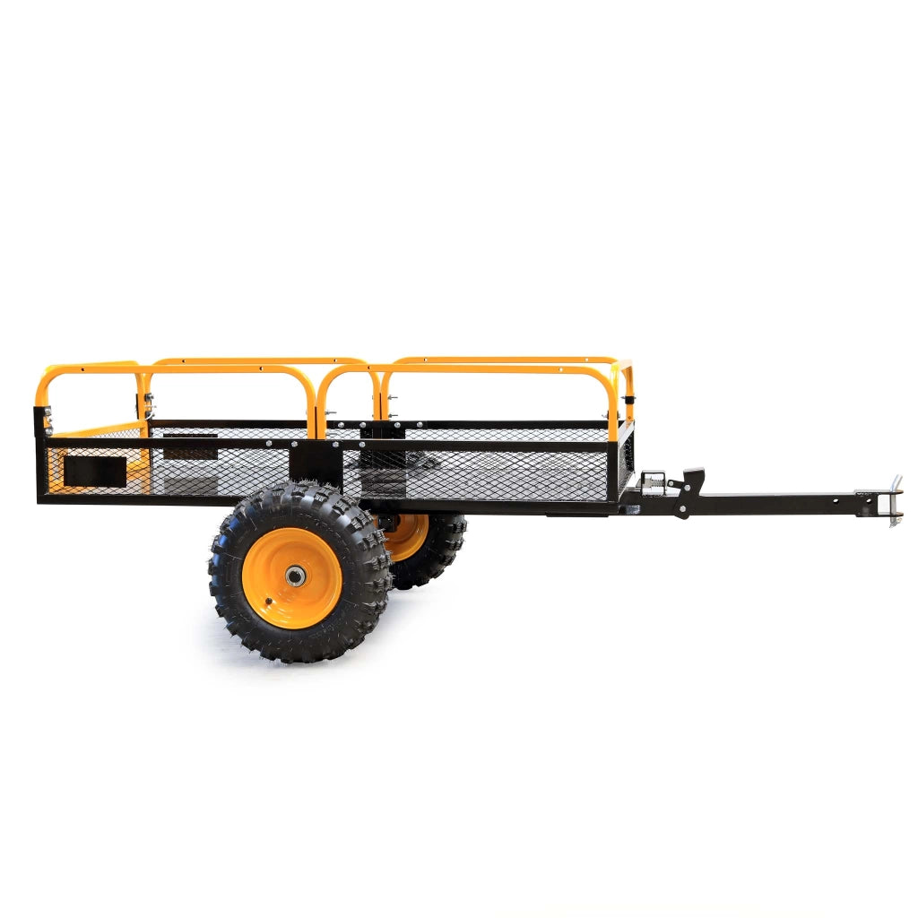 Rimorchio ribaltabile per trattorino 450kg 210x120x70 cm, con laterali rimovibili