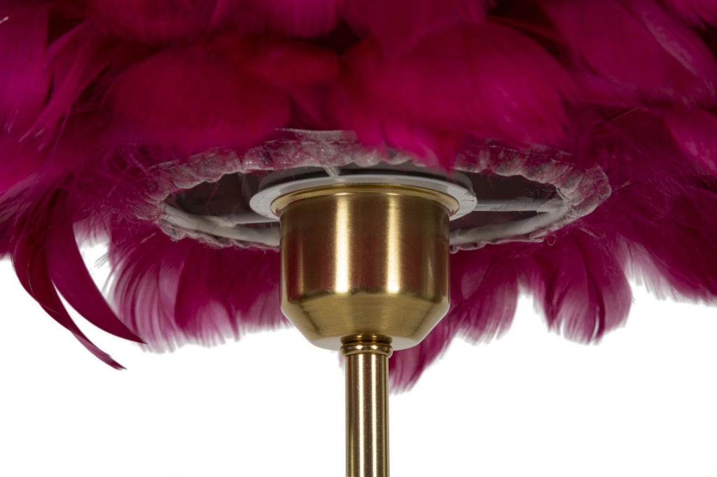 LAMPADA DA TAVOLO BALL FEATHER BORDEAUX CM Ø 30X50