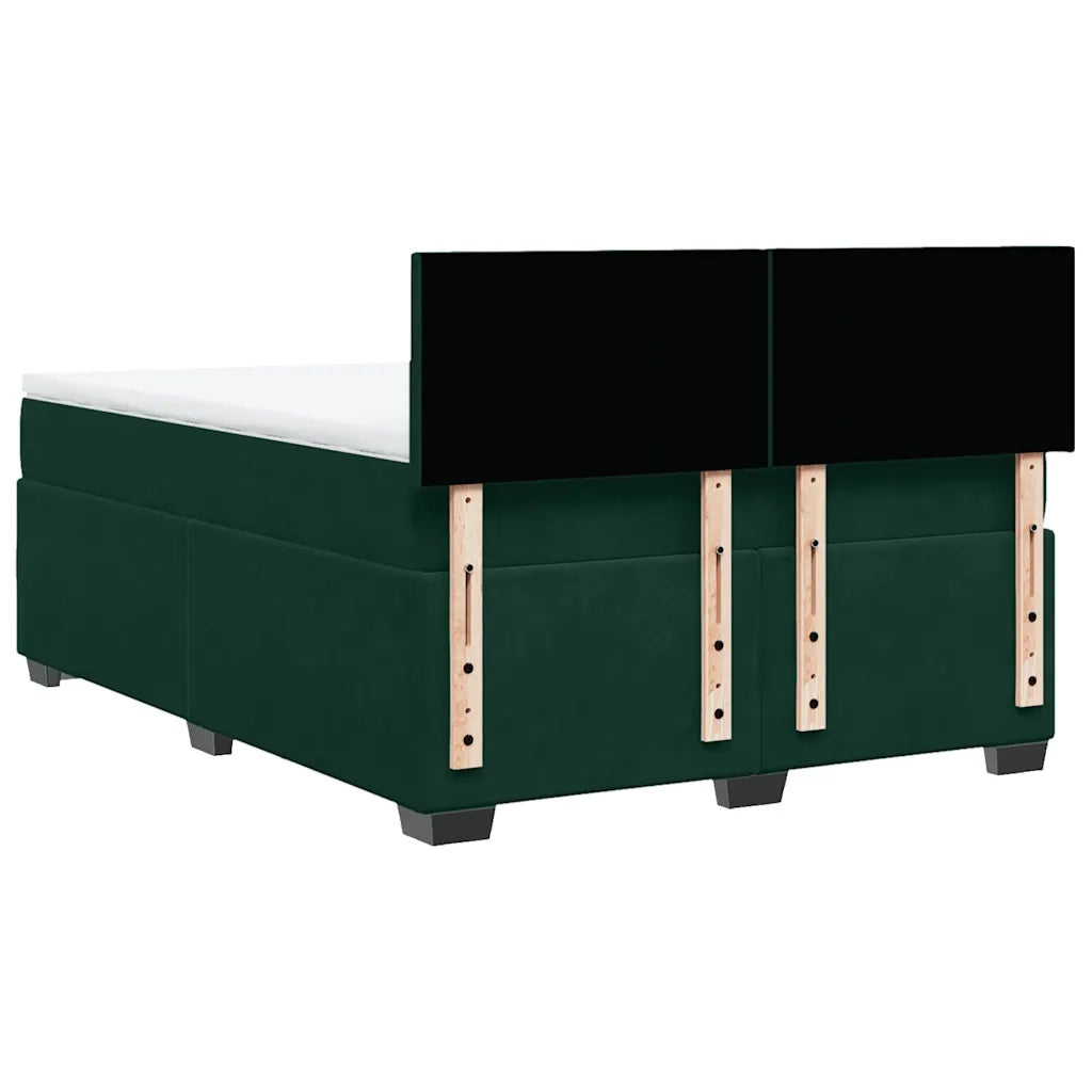 Giroletto a Molle con Materasso Verde Scuro 160x200 cm Velluto 3288651
