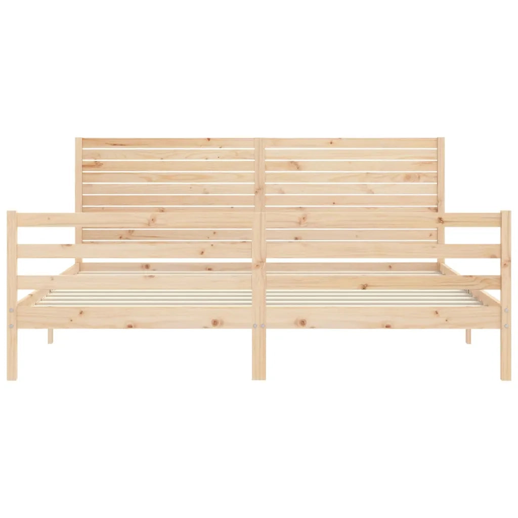 Giroletto con Testiera Super King Size-Struttura Letto in Legno Massello 854393