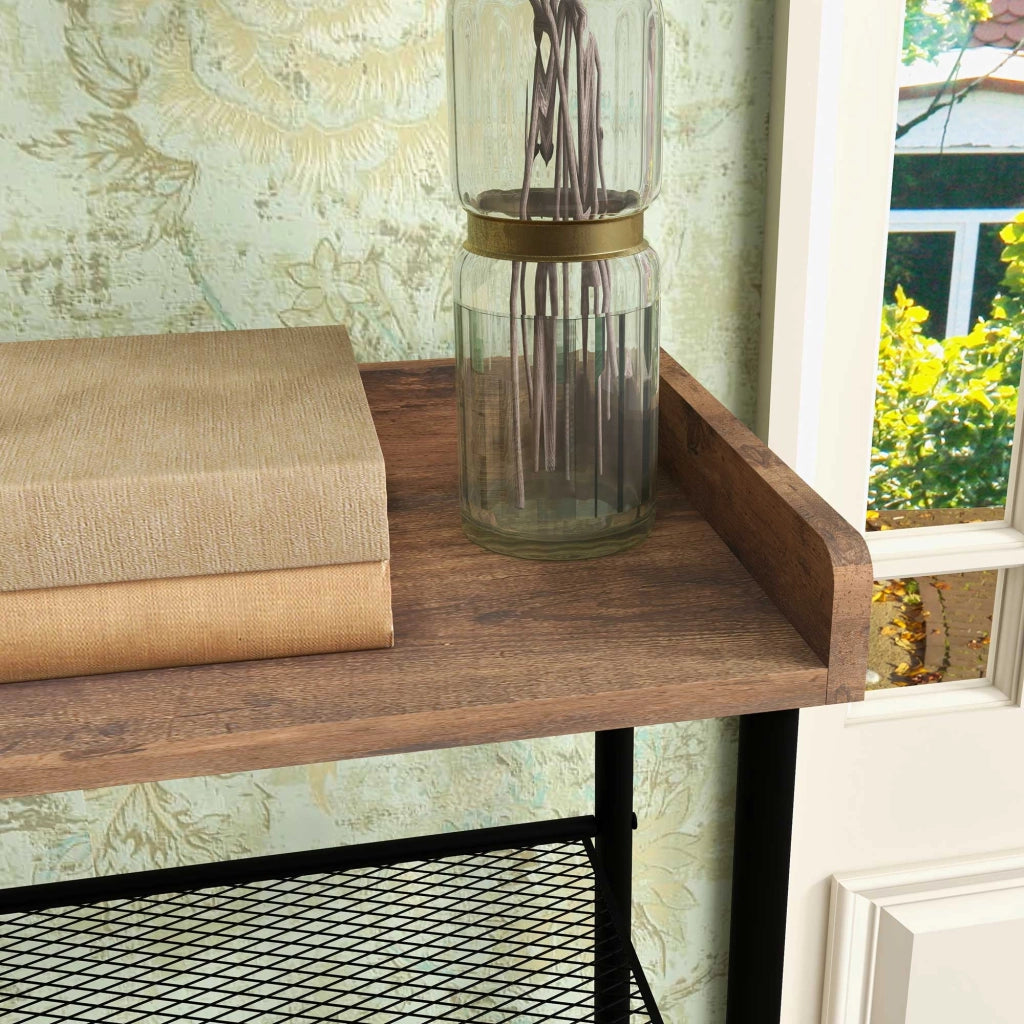 Appendiabiti con Scarpiera e Ripiani ¨C Zephmum ¨C Marrone 92.5x28.2x182 cm