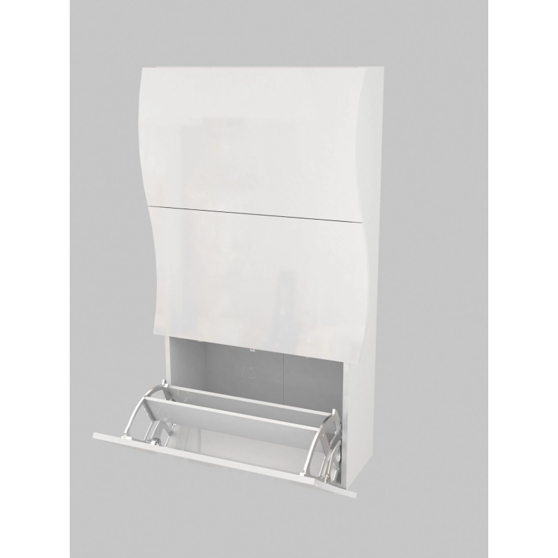 Scarpiera Onda 3 Ante a Ribalta 71x121x26,6 cm – Bianco Lucido