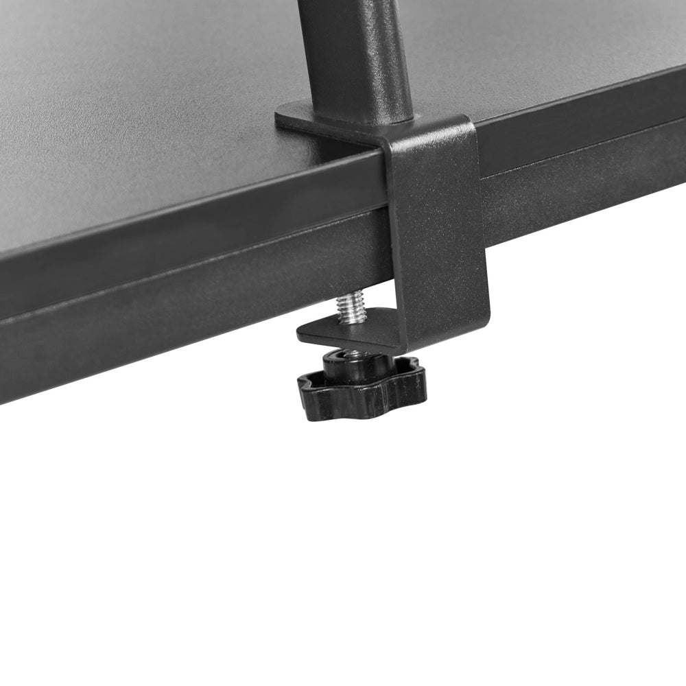 Scrivania da ufficio per casa Piano in MDF nero Struttura con gambe in ferro verniciato a polvere 5 ripiani Supporto per monitor Moderno