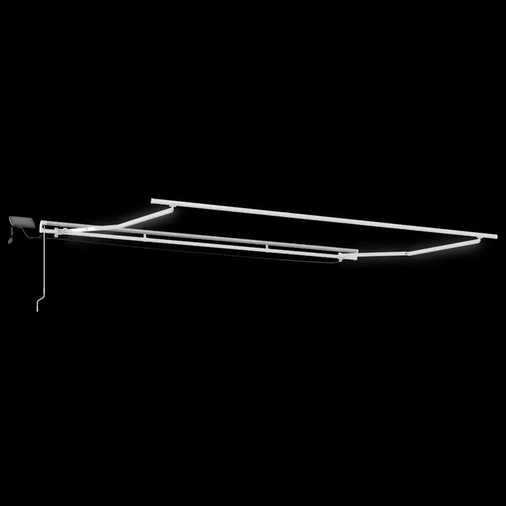 Tenda Retrattile Manuale con LED 450x300 cm Marrone 3215381