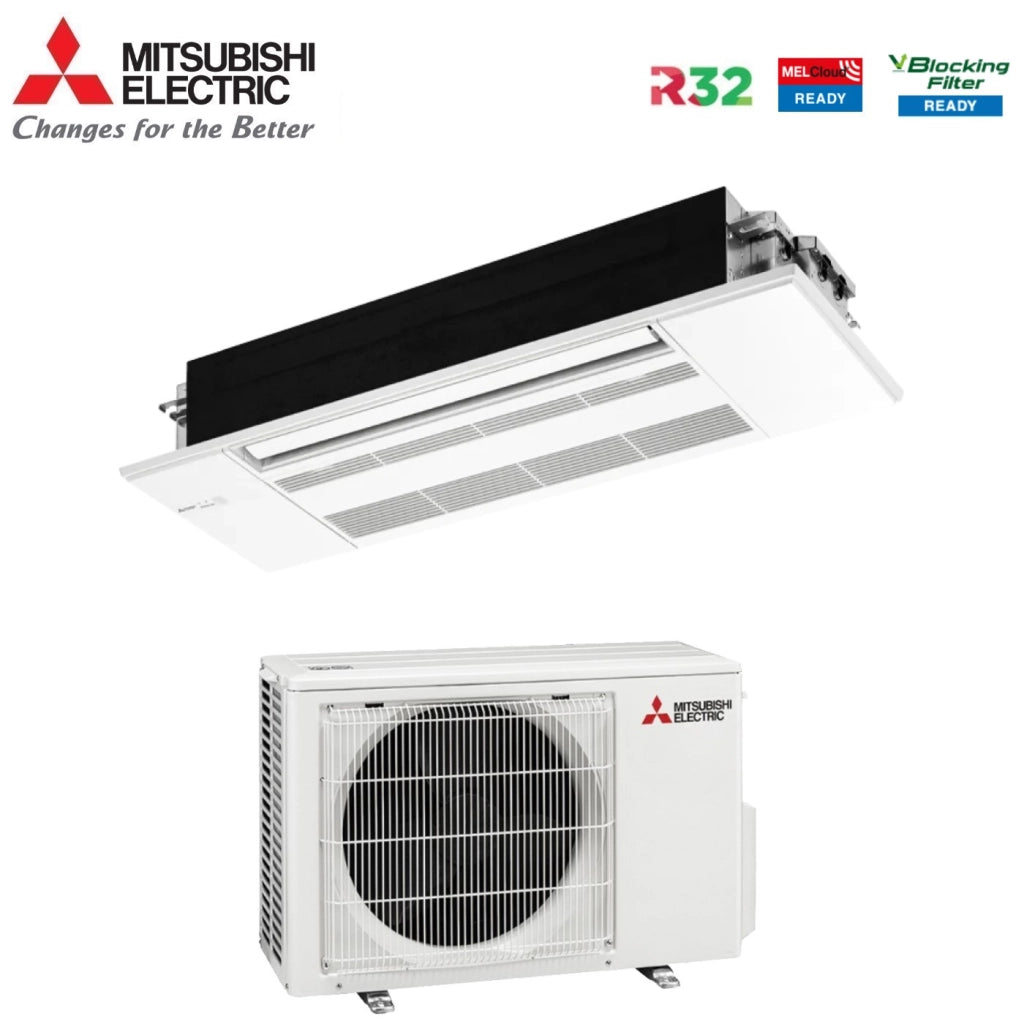 Climatizzatore Condizionatore Mitsubishi Electric Inverter Cassetta 1 via 9000 Btu MLZ-KP25VG R-32 Wi-Fi Optional con Griglia e Telecomando di serie Incluso