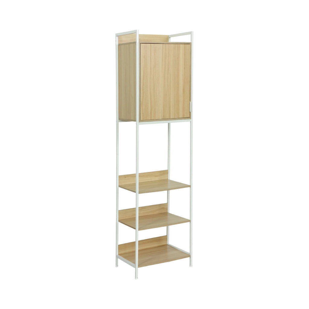 Modulo armadio con 5 ripiani e 1 anta, bianco