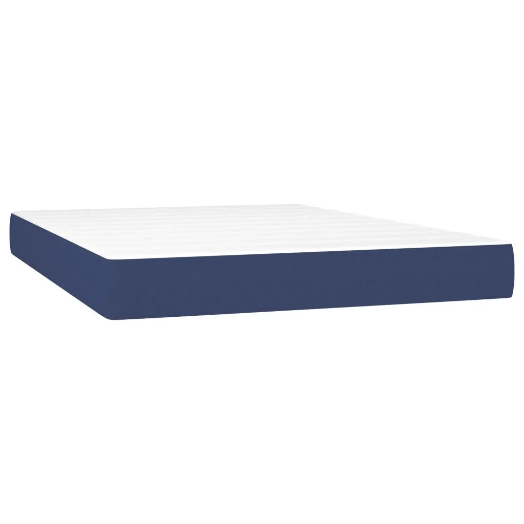 Letto a Molle con Materasso e LED Blu 140x190 cm in Tessuto 3135675